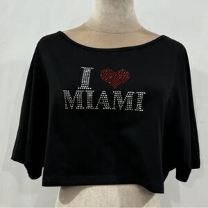 Black "I Love Miami" Women's Top